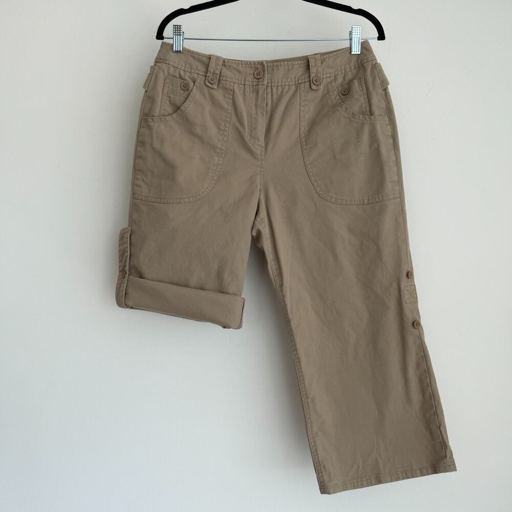 VTG Y2K Larry‎ Levine Capri Pant Shorts 10P Khaki Convertible Roll Up Utility